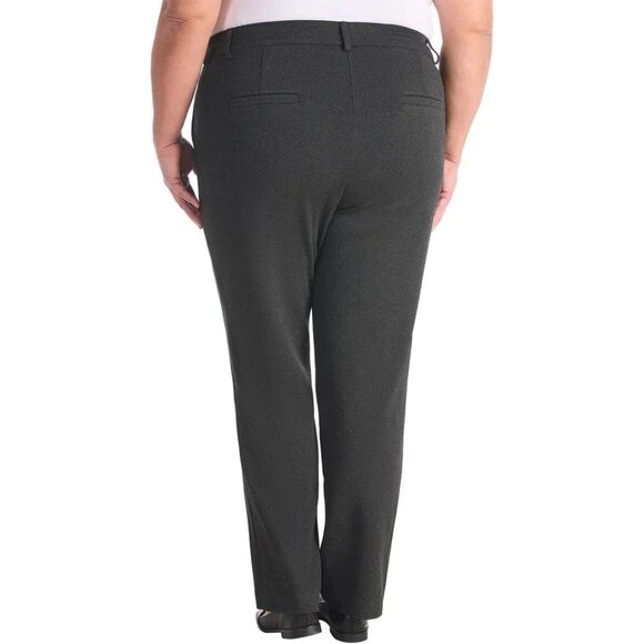 Dalia Lg Tummy Control Pull On Mid-Rise Twill Stretch Narrow Ponte Pants Gray - Picture 3 of 6